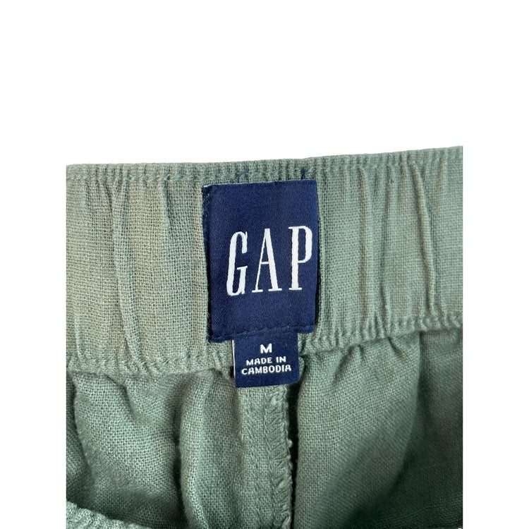 Mens GAP Green Linen Blend Wide-Leg Pants Size M