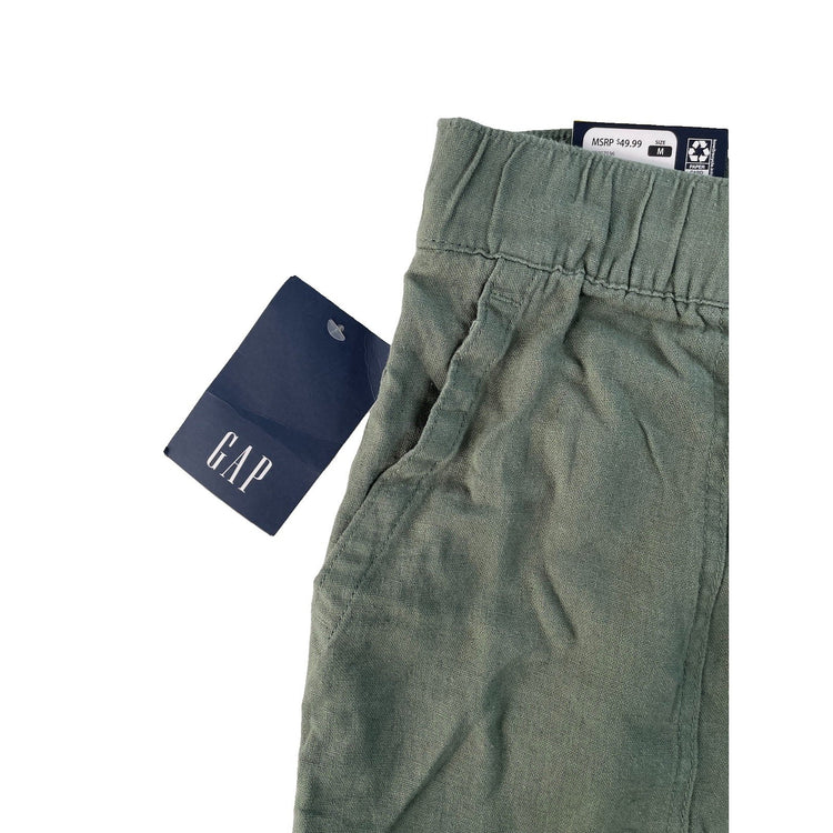 Mens GAP Green Linen Blend Wide-Leg Pants Size M