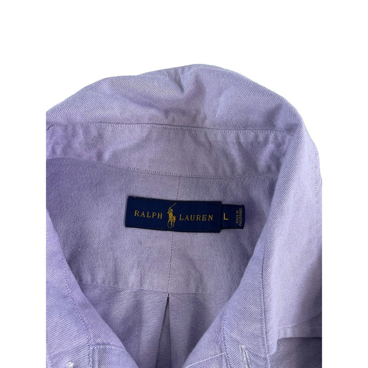 Mens Polo Ralph Lauren Light Purple Button Down Shirt Size Large