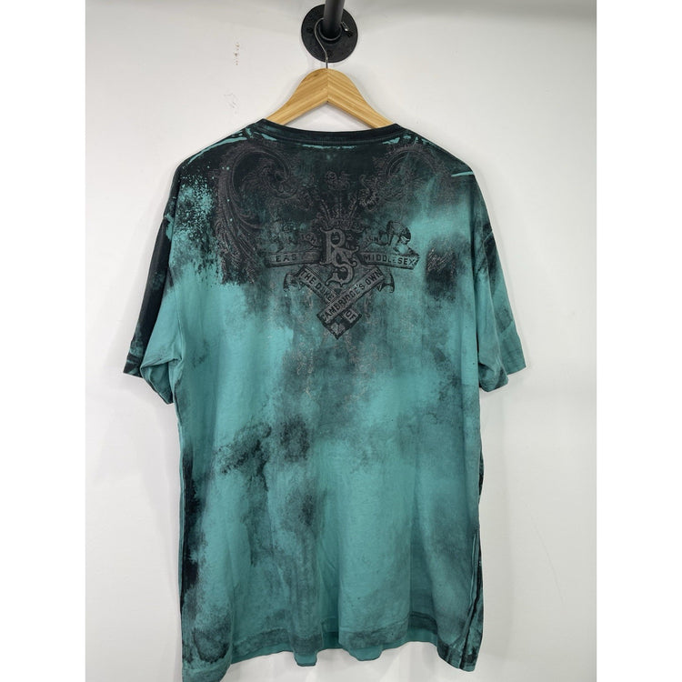 Mens Y2k RAW STATE Turquoise Size 2xl T-shirt