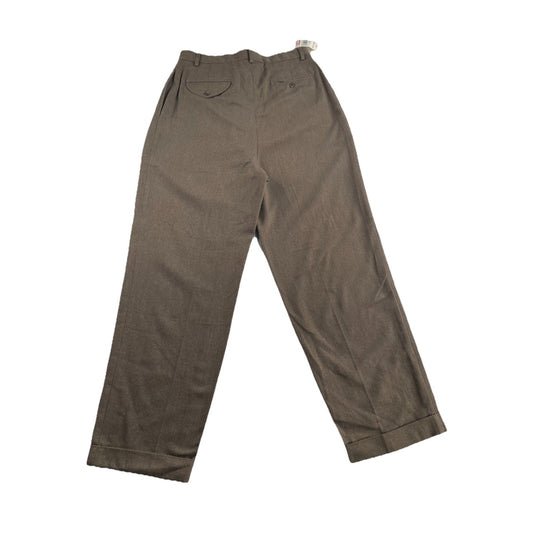 Mens Ralph Lauren Size 32X30 Brown Double Pleated High Waisted Pants