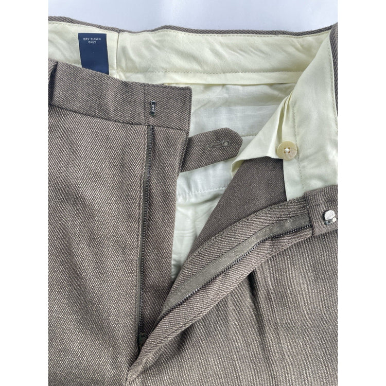 Mens Ralph Lauren Size 32X30 Brown Double Pleated High Waisted Pants