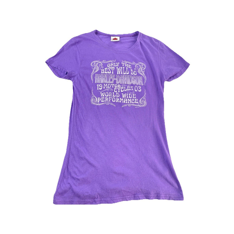 Women’s 2010 Harley Davidson Purple Alamo City San Antonio TX T Shirt Size Large