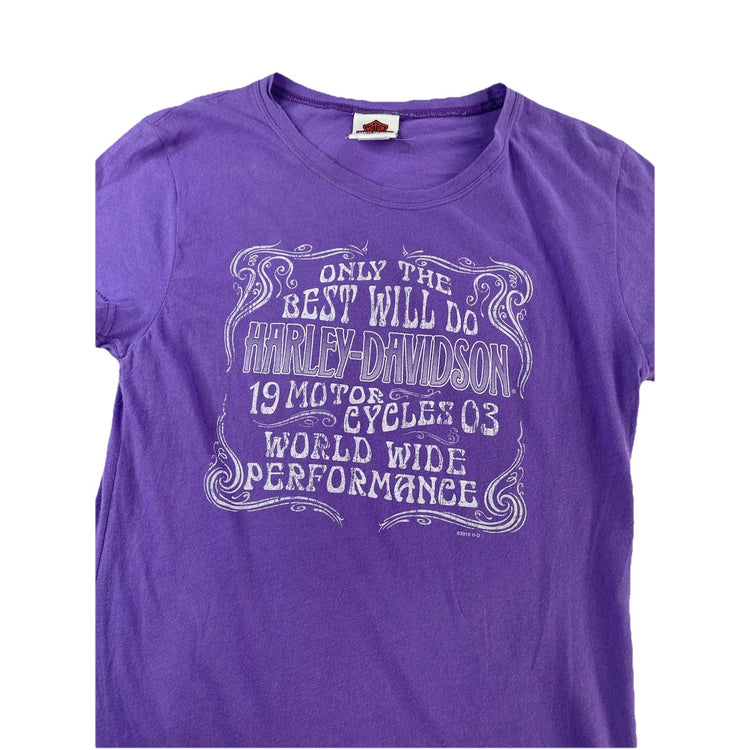 Women’s 2010 Harley Davidson Purple Alamo City San Antonio TX T Shirt Size Large