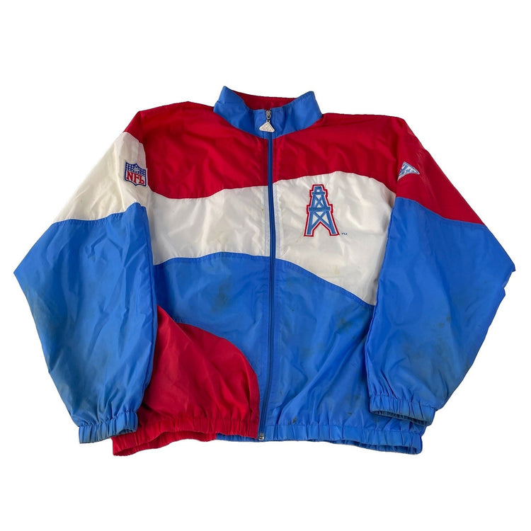 Mens Vintage Apex One Houston Oilers Lightweight Jacket Size Large
