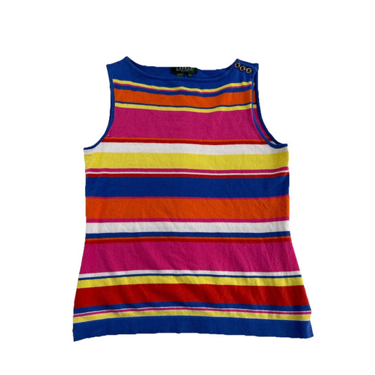 Womens Lauren Ralph Lauren Size Small Multicolor Striped Tank Top