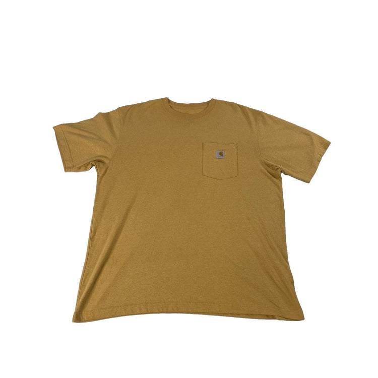 Mens Carhartt Pocket T-Shirt Original Fit Mustard Yellow Short Sleeve Size Xl