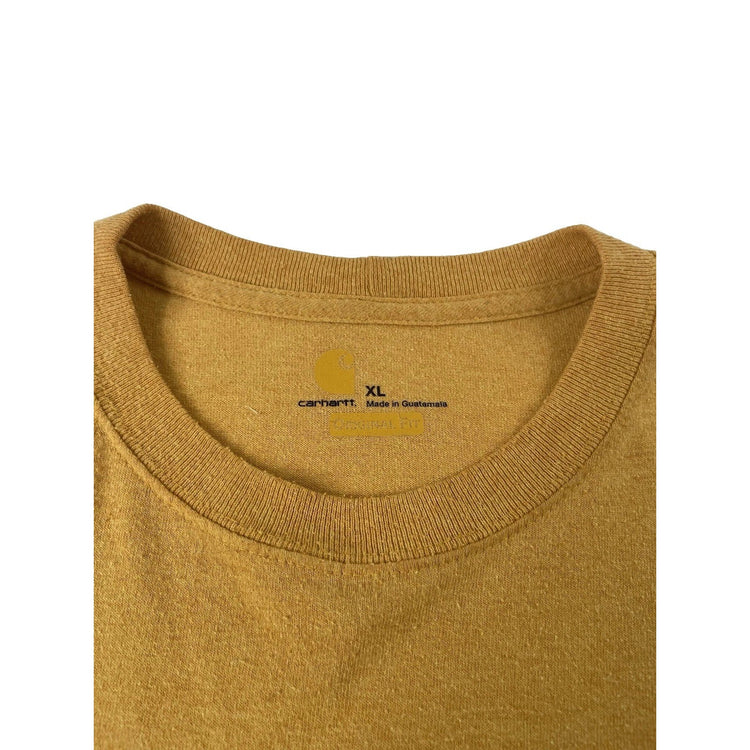 Mens Carhartt Pocket T-Shirt Original Fit Mustard Yellow Short Sleeve Size Xl