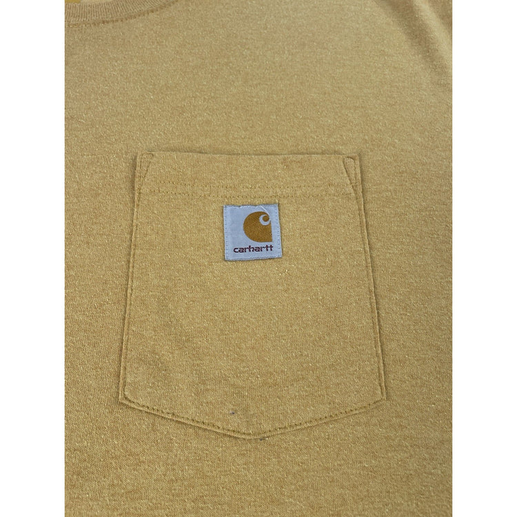 Mens Carhartt Pocket T-Shirt Original Fit Mustard Yellow Short Sleeve Size Xl