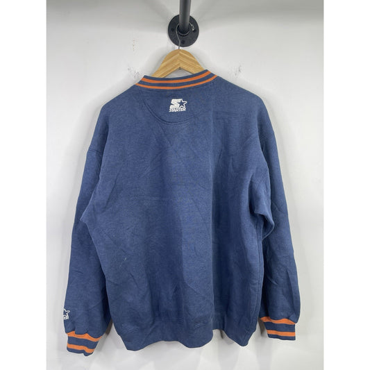 Vintage NFL Chicago Bears Starter Blue Pull Over Sweatshirt Size Large