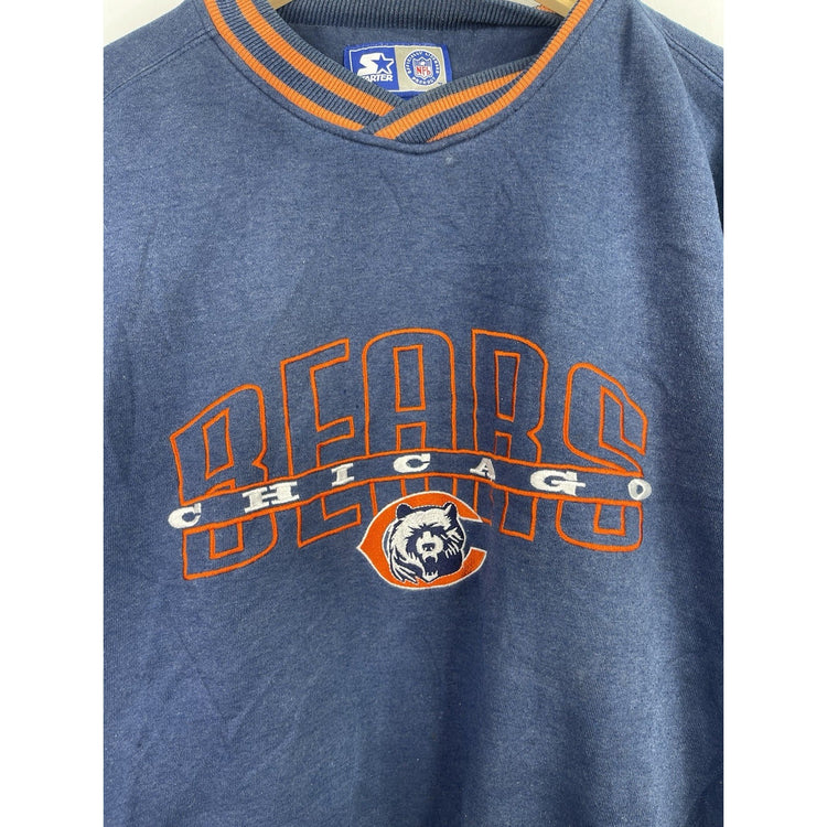 Vintage NFL Chicago Bears Starter Blue Pull Over Sweatshirt Size Large