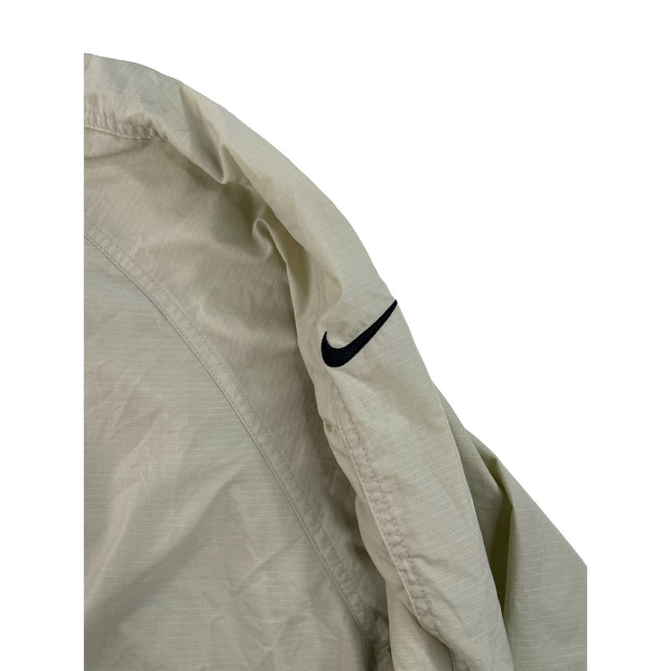Mens Nike Golf Windbreaker Pullover Jacket 1/4 Snap Beige Ripstop Size XL