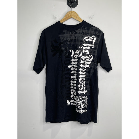 Men’s Y2K Black Southpole Graphic Short Sleeve T Shirt Sz M