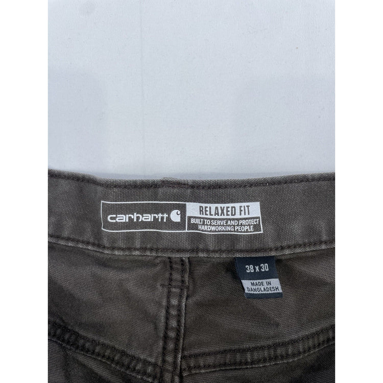 Mens Carhartt Gray Relaxed Fit Rigby Five Pocket Work Jeans Size 38X30
