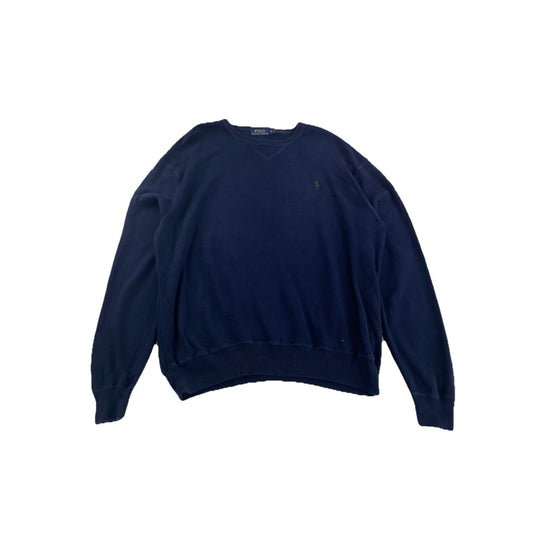 Men's Polo Ralph Lauren Navy Blue Knitted Sweatshirt Size Xl