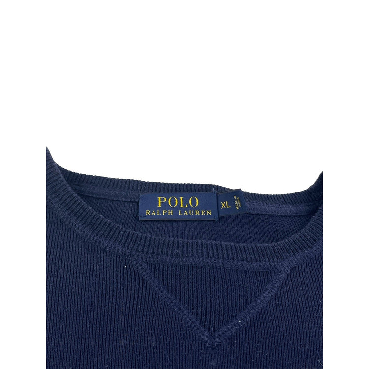 Men's Polo Ralph Lauren Navy Blue Knitted Sweatshirt Size Xl