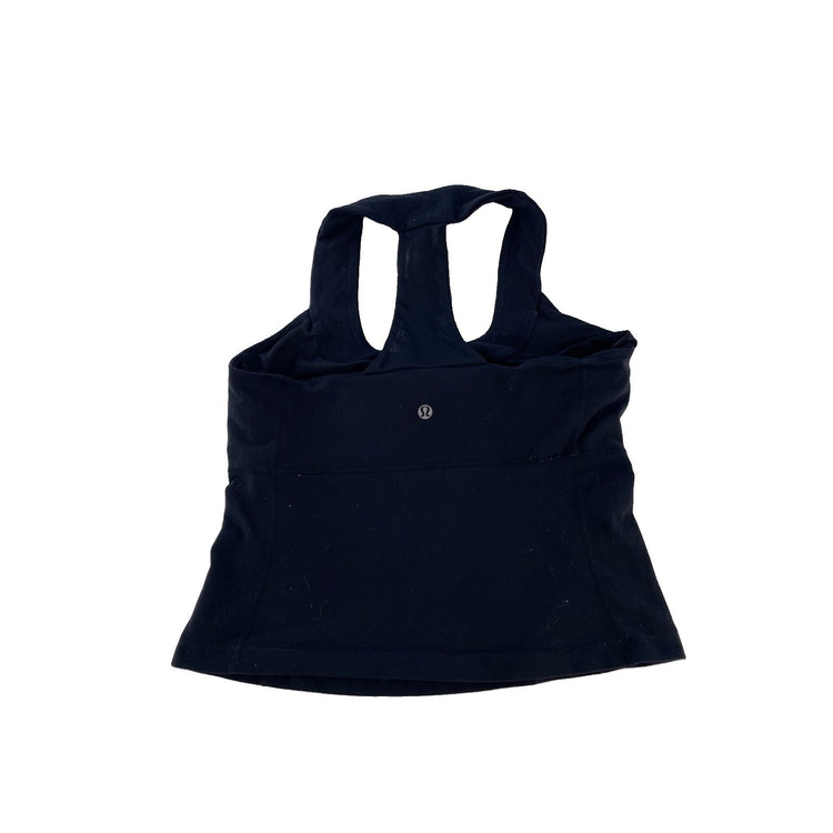 Womens Lululemon Black Built In Shelf Bra Racerback Cropped Yoga Tank Size 8