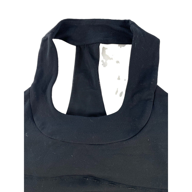 Womens Lululemon Black Built In Shelf Bra Racerback Cropped Yoga Tank Size 8