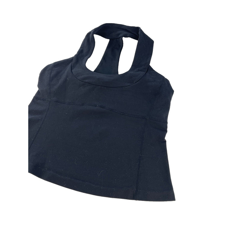 Womens Lululemon Black Built In Shelf Bra Racerback Cropped Yoga Tank Size 8