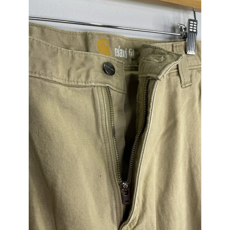 Men’s Carhartt Carpenter Pants Khaki Relaxed Fit Workwear 38x30