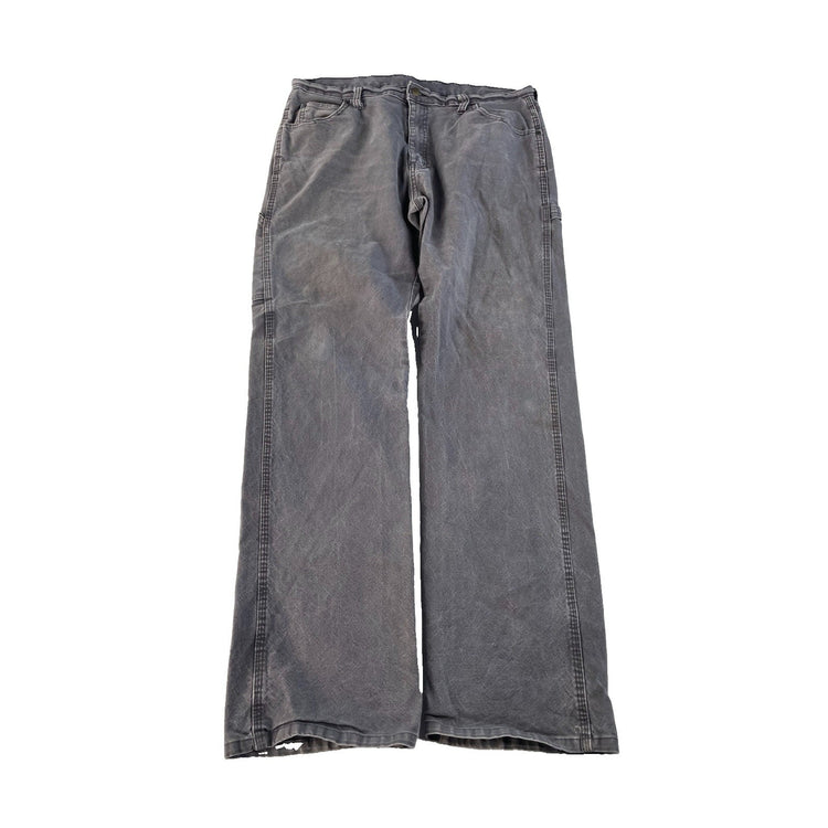 Men's Genuine Dickies Gray Canvas Carpenter Work Pants Size 34x34