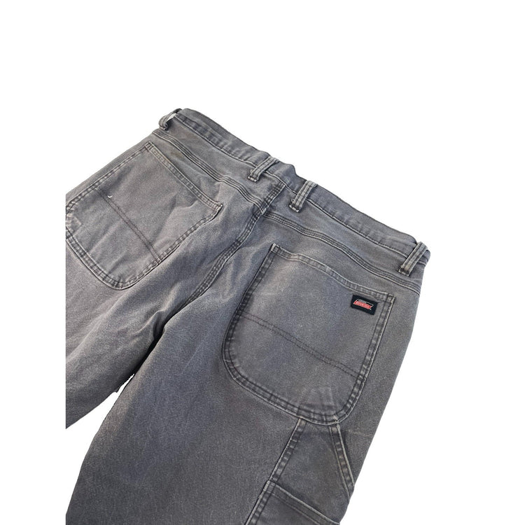 Men's Genuine Dickies Gray Canvas Carpenter Work Pants Size 34x34