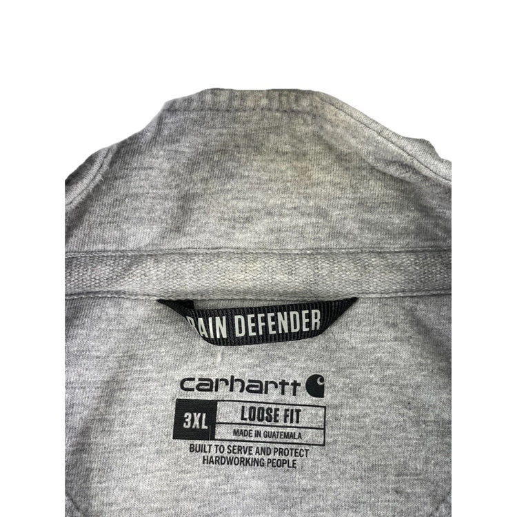 Mens Carhartt Light Gray Loose For 1/4 Zip Hoodie Size 3xl