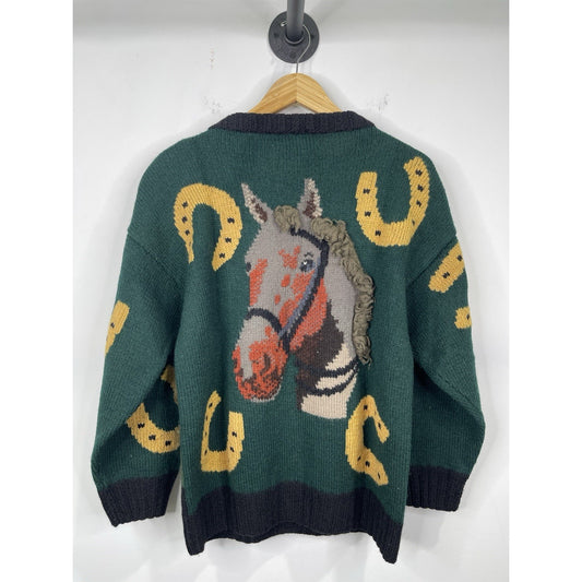 Vintage BEREK 80s Horse Marta D knit sweater Aztec Western vibe Coogi Size M