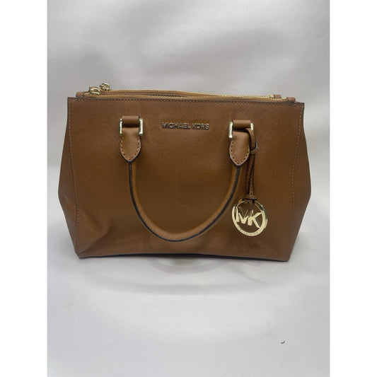 Women’s Michael Kors satchel bag Brown tan saffiano leather