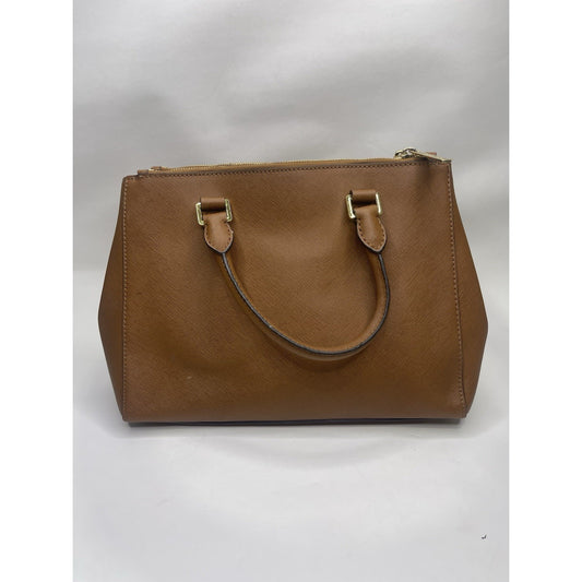 Women’s Michael Kors satchel bag Brown tan saffiano leather