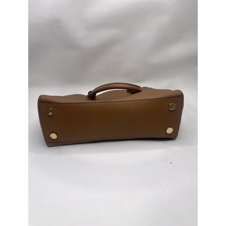 Women’s Michael Kors satchel bag Brown tan saffiano leather