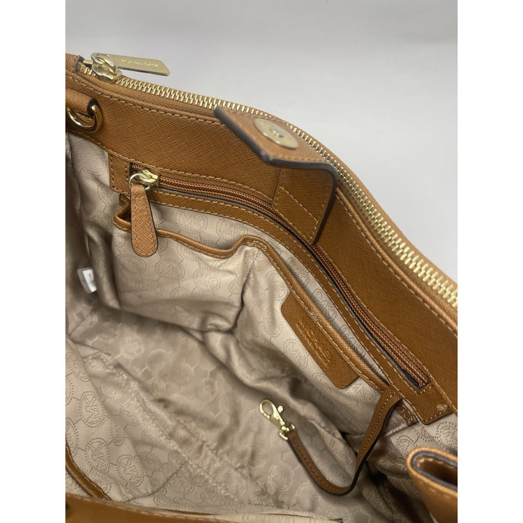 Women’s Michael Kors satchel bag Brown tan saffiano leather
