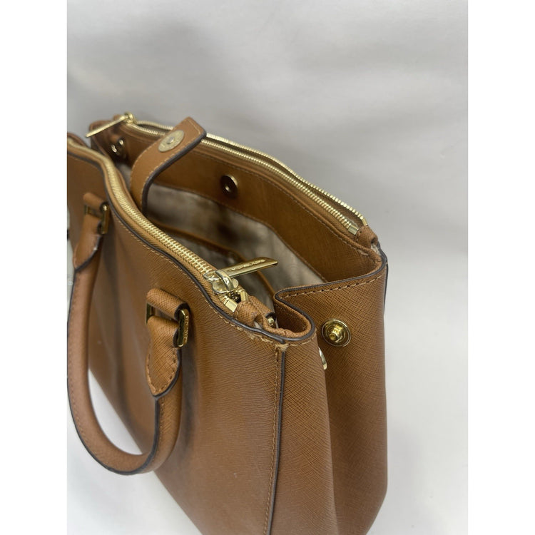 Women’s Michael Kors satchel bag Brown tan saffiano leather