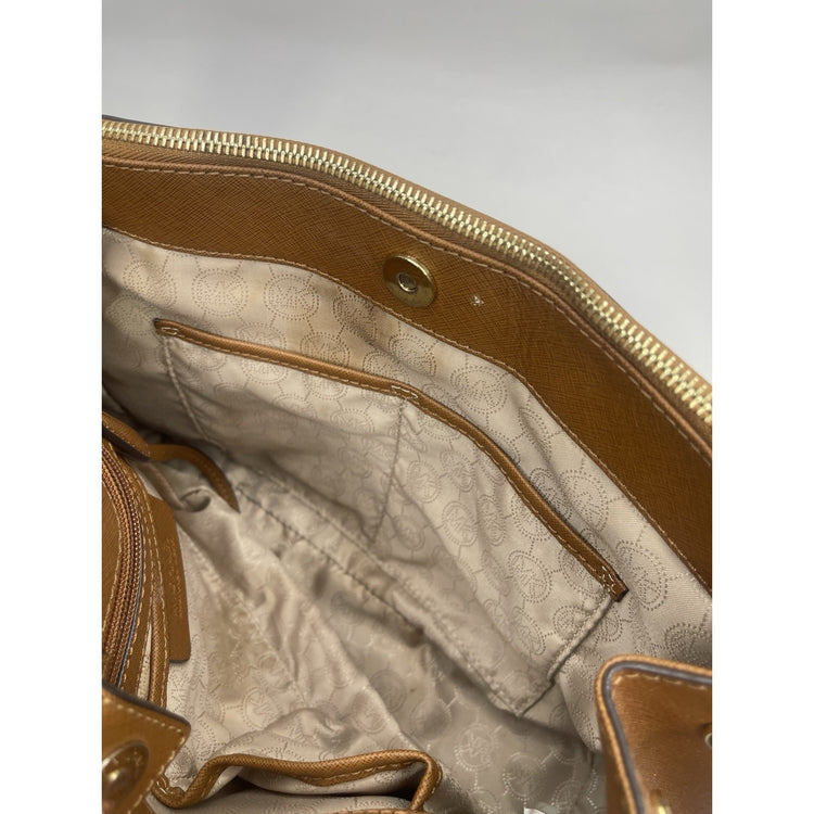 Women’s Michael Kors satchel bag Brown tan saffiano leather