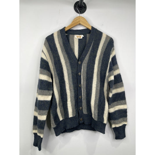 Vintage Men’s Blue Shaggy Blazer By Robert Bruce Cardigan Sz Medium