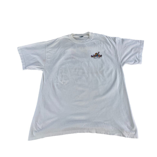 Mens Vintage Peace Frog Cream/White Basic Graphic Tee Size Xl