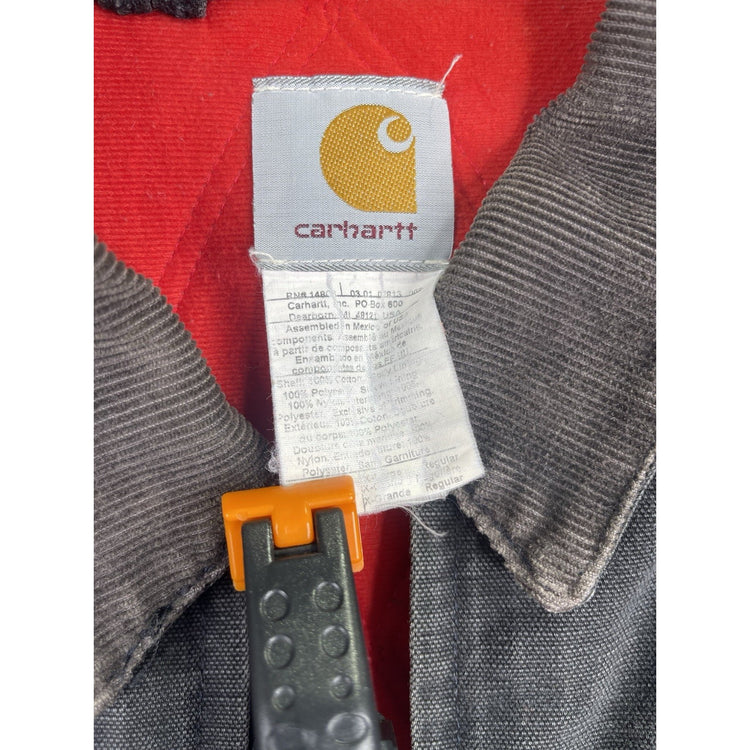 Men’s Black Denim Carhartt Santa Fe Red Lining Bomber Jacket Sz XL