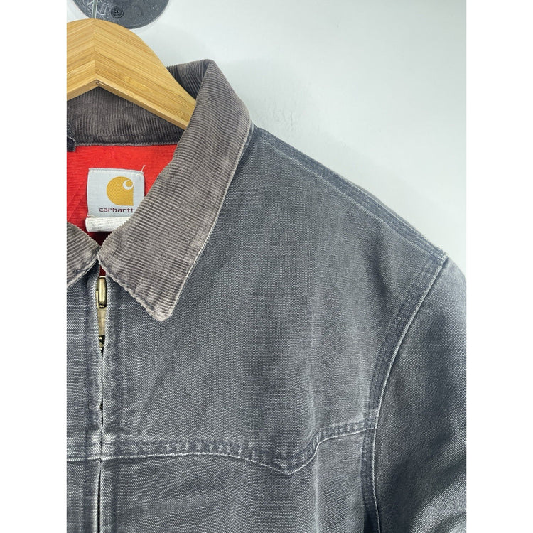 Men’s Black Denim Carhartt Santa Fe Red Lining Bomber Jacket Sz XL