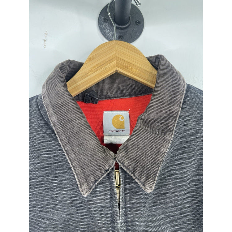 Men’s Black Denim Carhartt Santa Fe Red Lining Bomber Jacket Sz XL