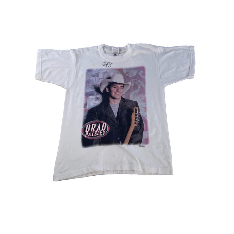 Youth Boys Vintage 2000 Brad Paisley Signed Autographed Tour T Shirt Size 14/16