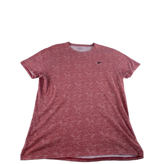Mens Hollister Red Heathered Crew Neck T-Shirt Size Large