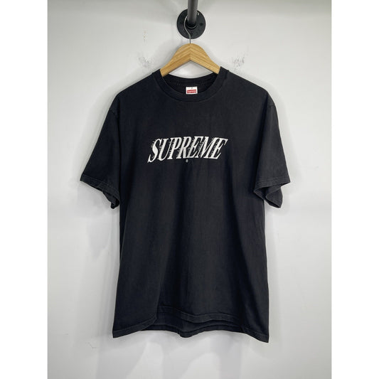 Men’s Supreme 3D Logo T-Shirt Made in USA Black Top Faded Short Sleeve Sz L