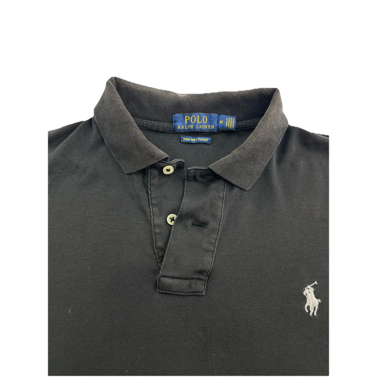 Mens  M Polo Ralph Lauren Collard T Shirt Black