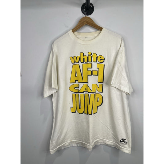 Men’s Nike White Air force 1 Can Jump Graphic T Shirt Sz L/XL
