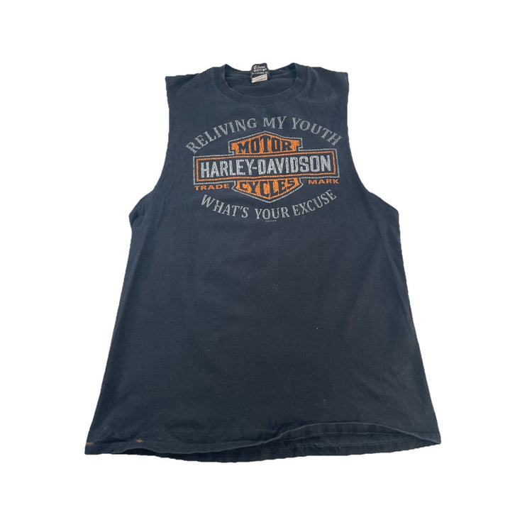 Mens Harley Davidson Motorcycle Black Sleeveless Shirt Size M