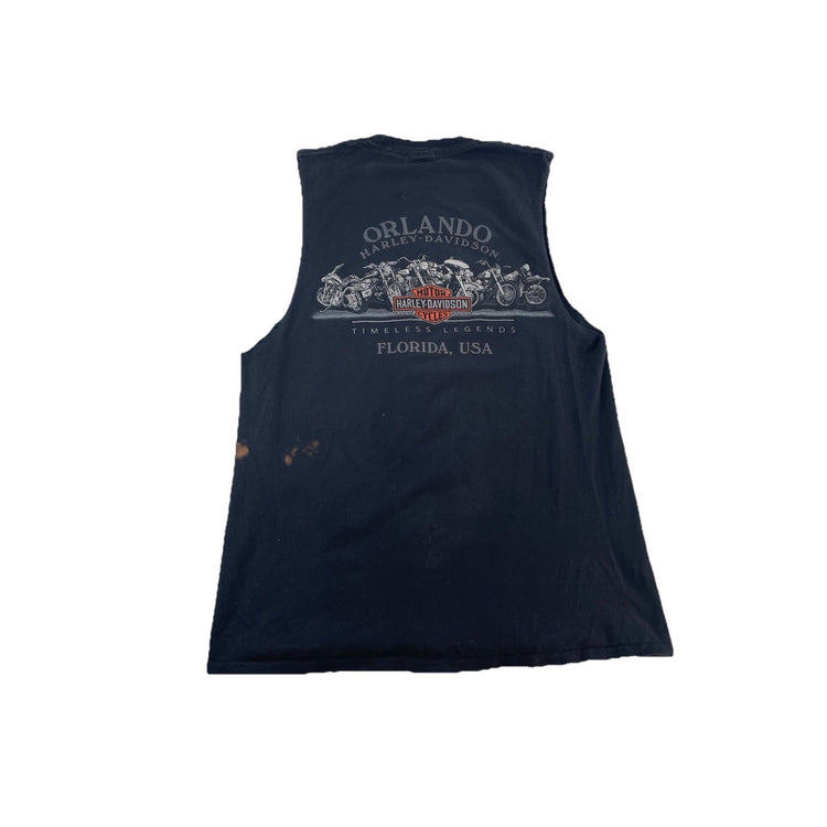 Mens Harley Davidson Motorcycle Black Sleeveless Shirt Size M