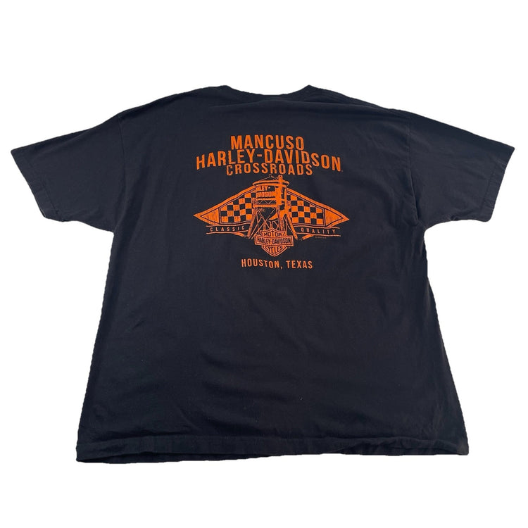 Mens Harley Davidson Black Mancuso Crossroads Houston TX T Shirt Size 2XL