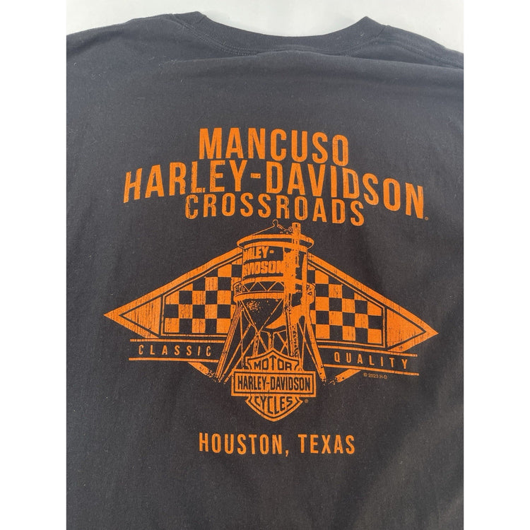 Mens Harley Davidson Black Mancuso Crossroads Houston TX T Shirt Size 2XL