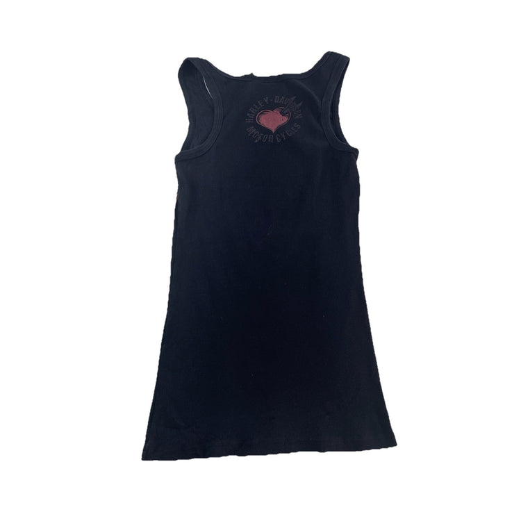 Womens Harley Davidson Motorcycles Black Graphic Tank Top W/Rhimestones Size S