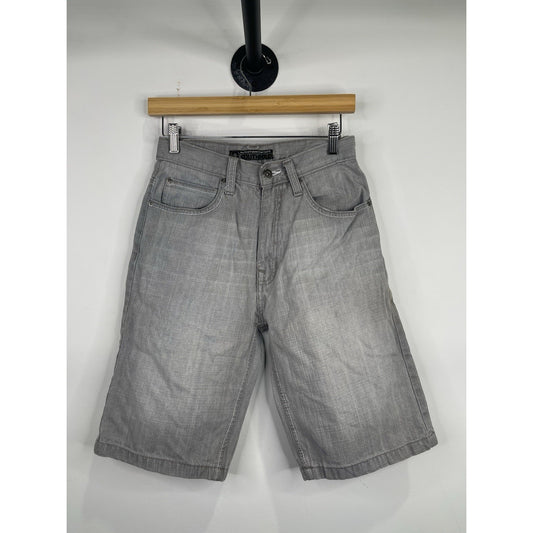 Women’s Y2K South Pole Jean Shorts Gray Baggy Loose Long Form Sz 12 28x11